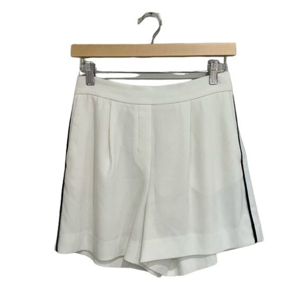 Aritzia Babaton Shorts White with Black Tuxedo Stripe Size 4